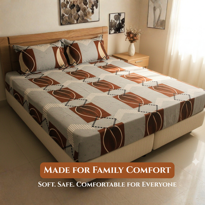 BigMoon Autumn Geo – Cotton Elastic Fitted Sheet (72x78x14")