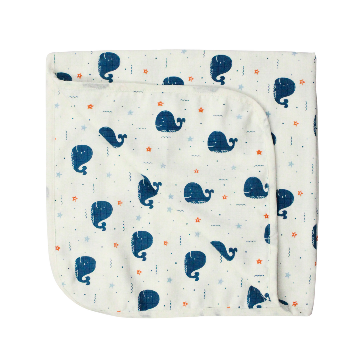 Muslin Organic shark printed Hooded Blankets [4 Layer], Pack of 1, 75 x 75 cm