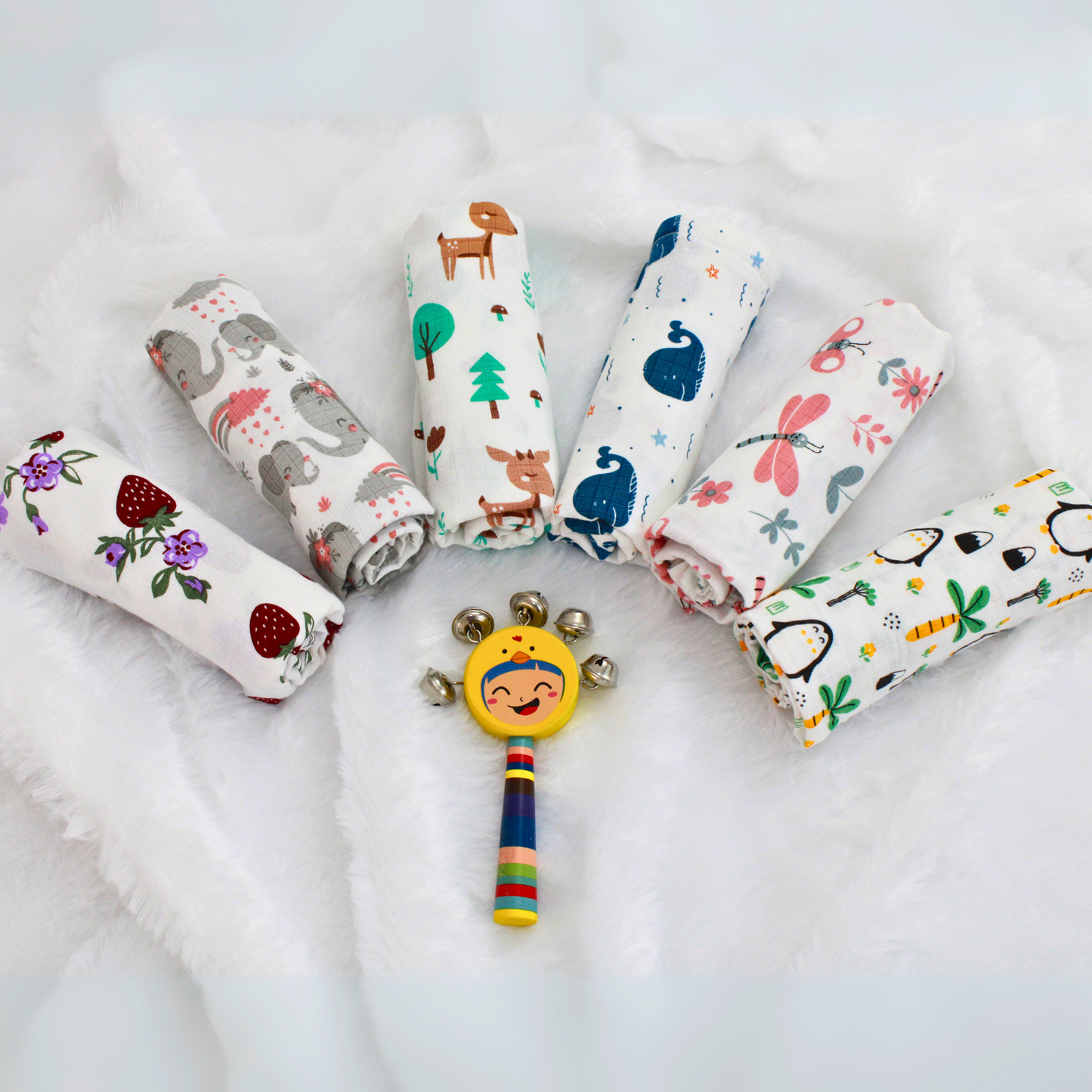 BIGMOON Muslin Cotton Baby Burp cloths – 40x40 CM pack of 6