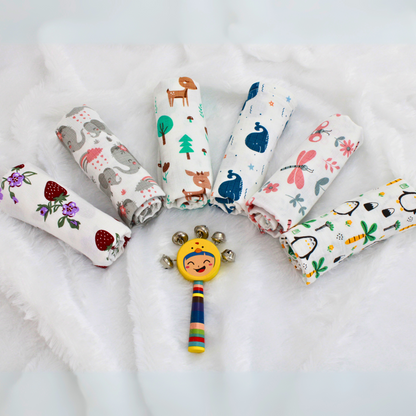 BIGMOON Muslin Cotton Baby Burp cloths – 40x40 CM pack of 6