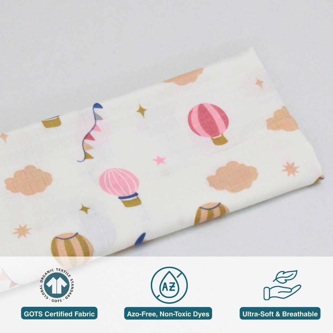 Parachute & Honey Bee 100% Organic Muslin Baby Bath Towel (100 × 70 cm, Pack of 2)