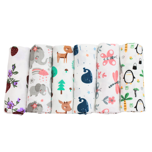 BIGMOON Muslin Cotton Baby Face Towel/hankies – 16x16 inch pack of 6