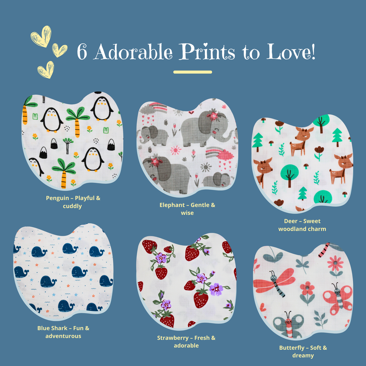 BIGMOON Muslin Cotton Baby Burp cloths – 40x40 CM pack of 6