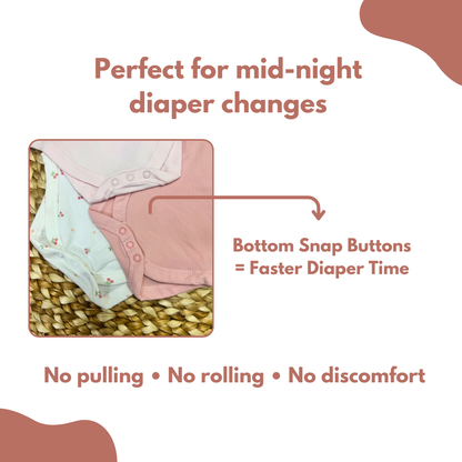 Newborn Premium Cotton Romper – Pack of 3 ( baby Pink combo) for 0–3 Months