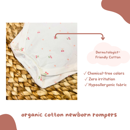 Newborn Premium Cotton Romper – Pack of 3 ( baby Pink combo) for 0–3 Months