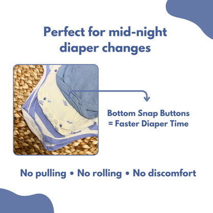 Newborn Premium Cotton Romper – Pack of 3 (Blue combo) for 0–3 Months