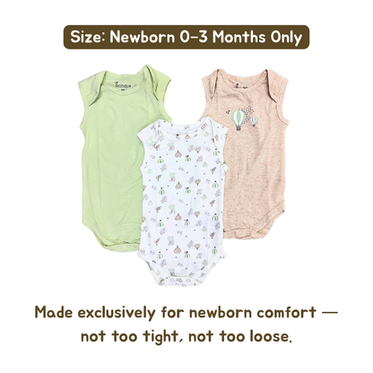 Newborn Premium Cotton Romper – Pack of 3 (Mint green combo) for 0–3 Months