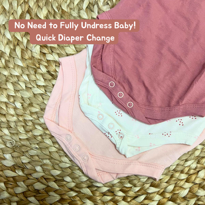 Newborn Premium Cotton Romper – Pack of 3( Pink combo) for 0–3 Months