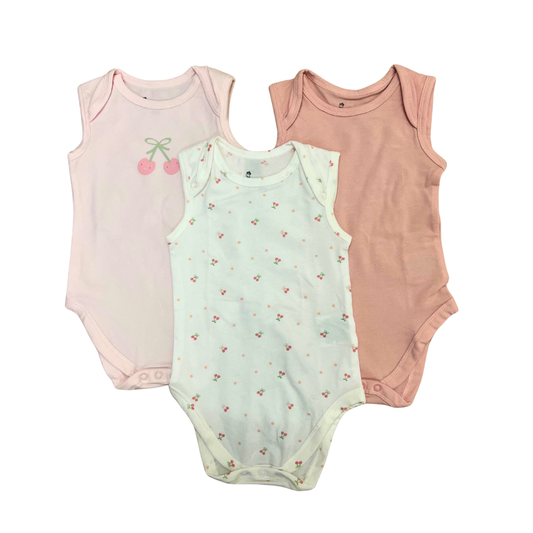 Newborn Premium Cotton Romper – Pack of 3 ( baby Pink combo) for 0–3 Months