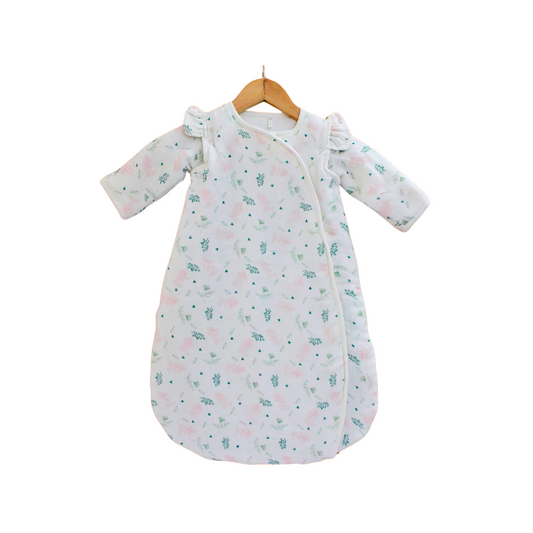 2.5 TOG 100% Cotton Sleep Sack, Floral Baby Wearable Blanket for 0-6 Month, 67x45 cm