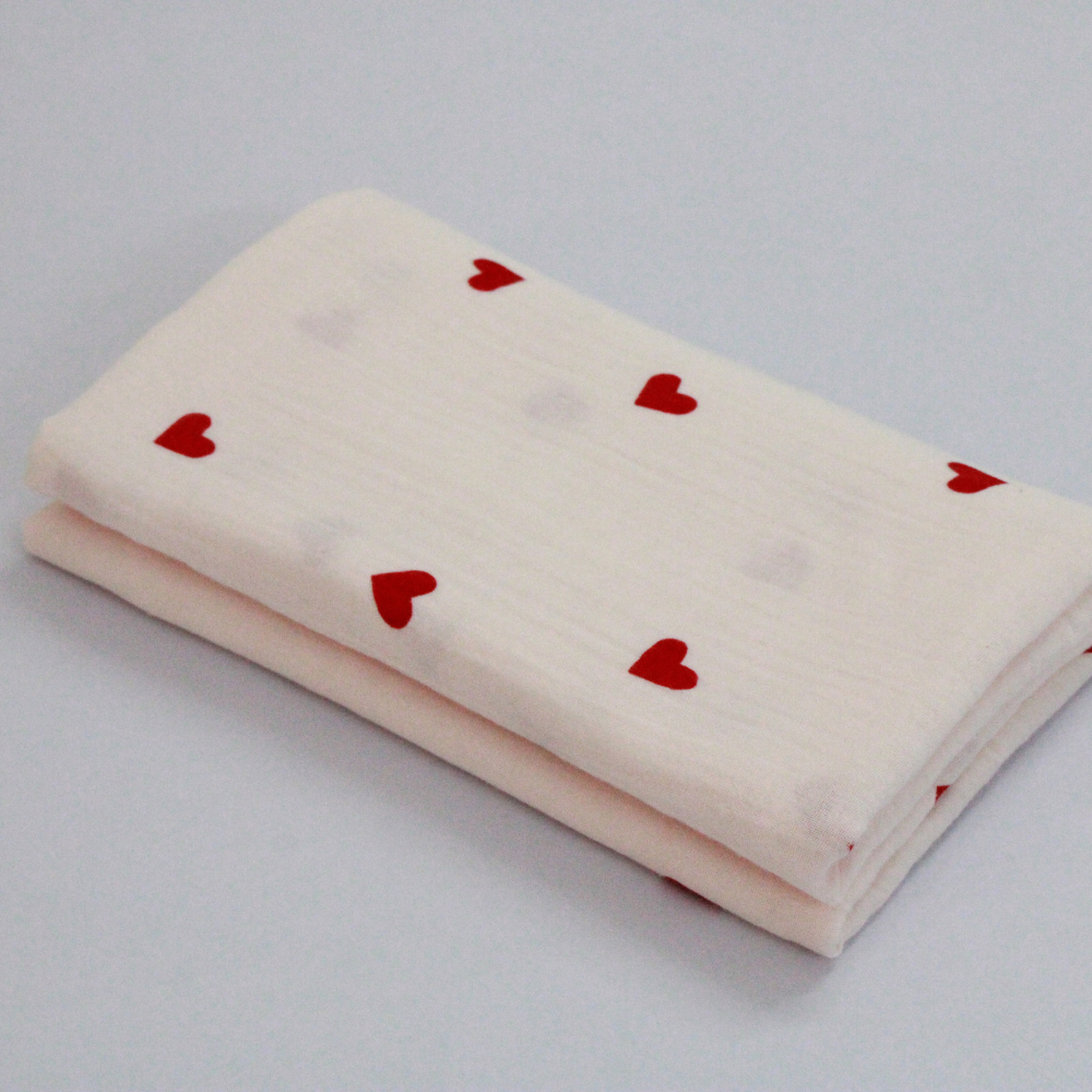 Muslin Swaddle Blanket for Newborn Baby (120 x 100 cm, Little heart , Pack of 1)
