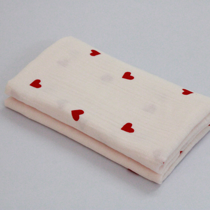 Muslin Swaddle Blanket for Newborn Baby (120 x 100 cm, Little heart , Pack of 1)
