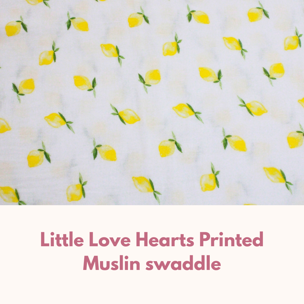 Muslin Swaddle Blanket for Newborn Baby (120 x 100 cm, Lemon print , Pack of 1)