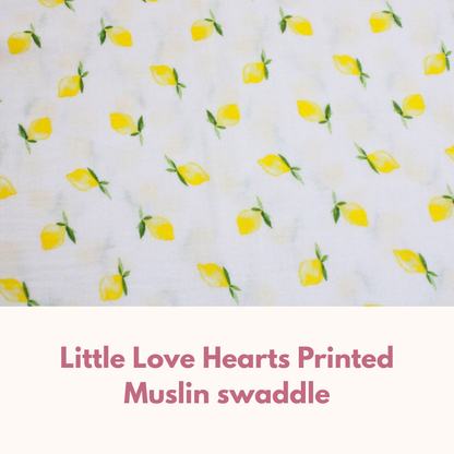 Muslin Swaddle Blanket for Newborn Baby (120 x 100 cm, Lemon print , Pack of 1)
