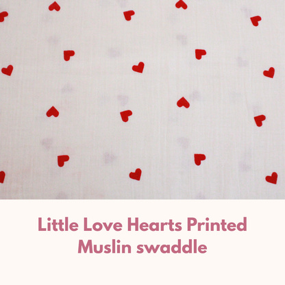 Muslin Swaddle Blanket for Newborn Baby (120 x 100 cm, Little heart , Pack of 1)