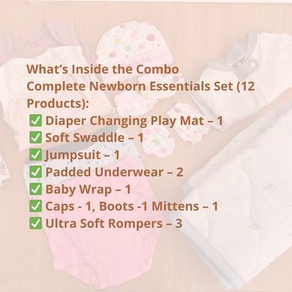 Bigmoon 12-in-1 Newborn Baby Combo | 100% Pure Cotton Essentials | Year End Special Offer